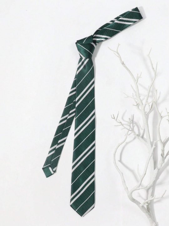 1pc Men's Fashionable Diagonal Stripe Tie in Business Style For Wedding and Business Use Decoration