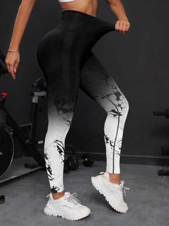 Yoga Trendy Graphic Print Sports Leggings