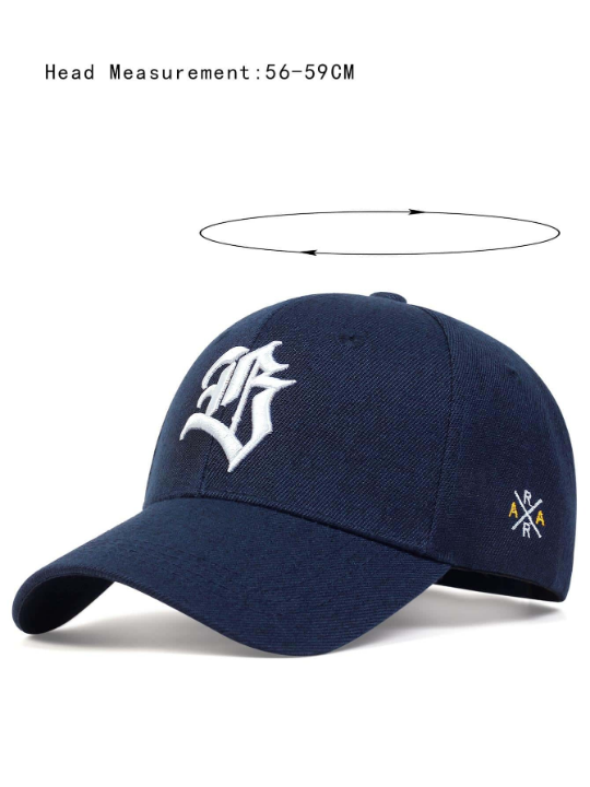 1pc Men Embroidery Detail Fashionable Baseball Cap, For Daily Life