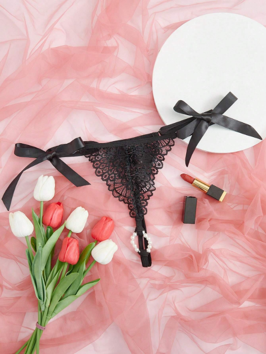 Classic Sexy Floral Lace Crotchless Panty