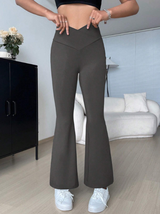 EZwear Solid Flare Leg Pants