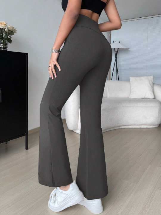 EZwear Solid Flare Leg Pants