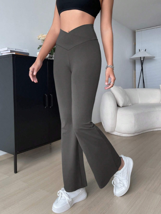 EZwear Solid Flare Leg Pants