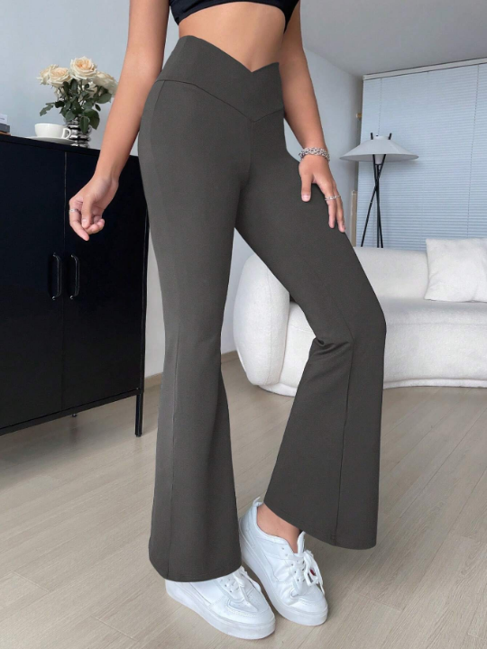 EZwear Solid Flare Leg Pants