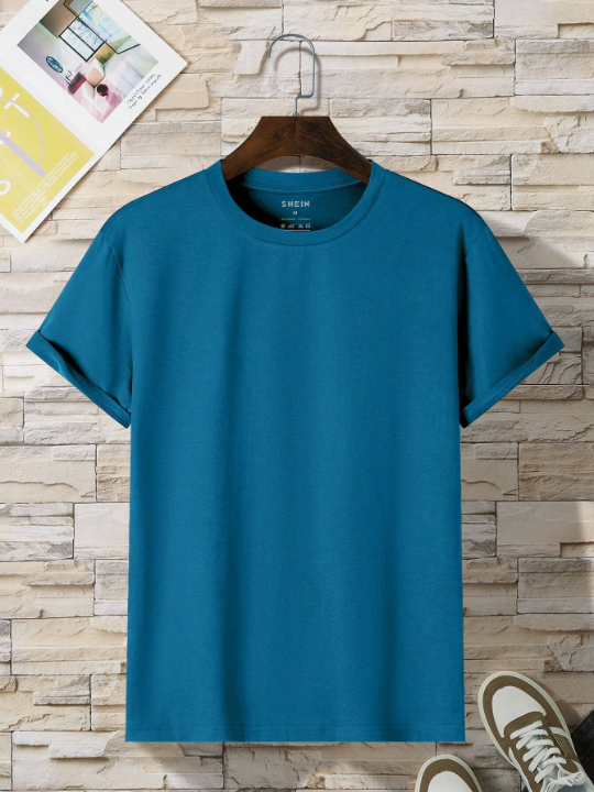 Men Solid Round Neck Tee