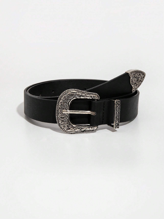 1pc Women Embossed Western Buckle Vintage Belt