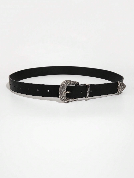 1pc Women Embossed Western Buckle Vintage Belt