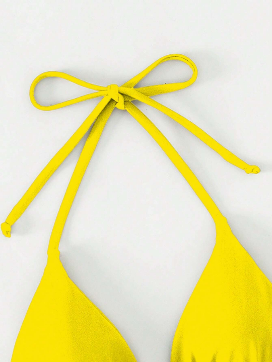 Swim Basics Halter Triangle Bikini Top