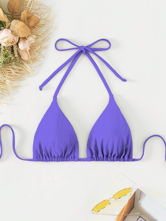 Swim Basics Halter Triangle Bikini Top