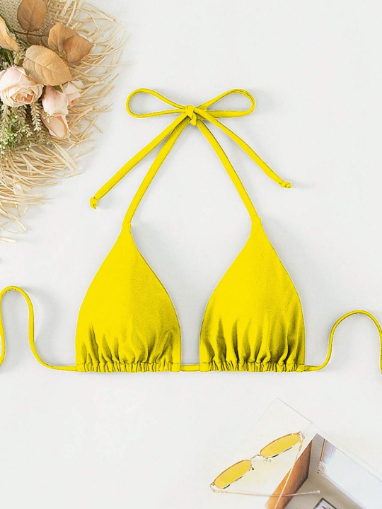 Swim Basics Halter Triangle Bikini Top