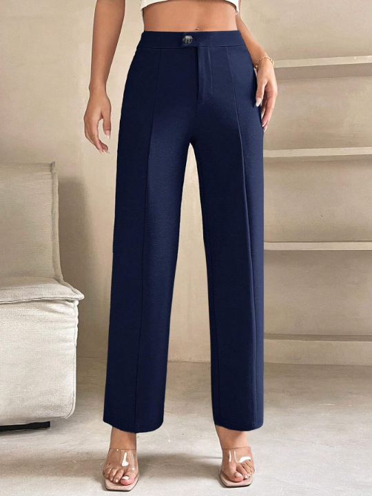 PETITE Seam Detail Straight Leg Pants