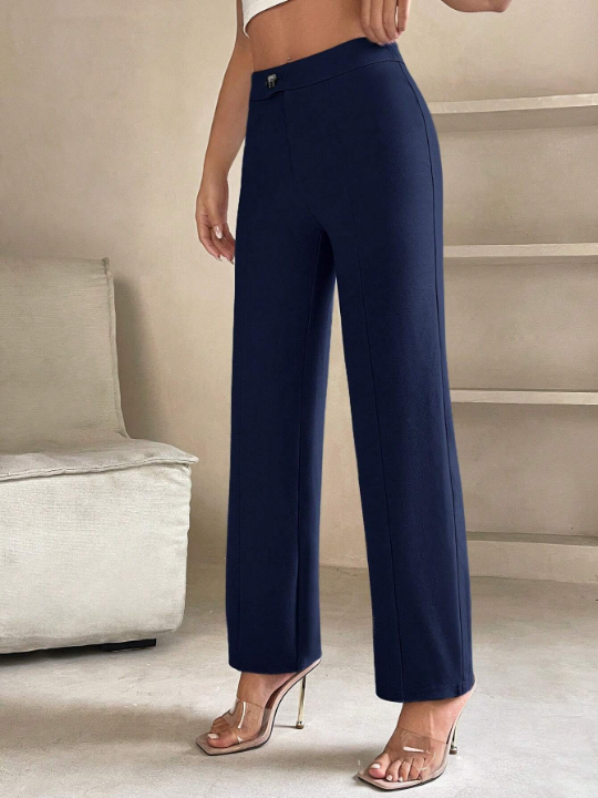 PETITE Seam Detail Straight Leg Pants