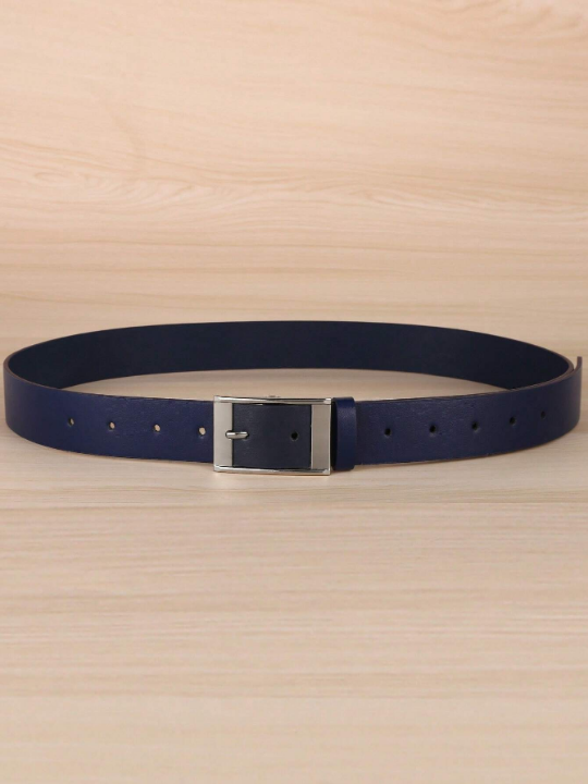 1pc Men Rectangle Buckle Casual Belt For Daily Life