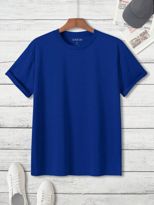 Men Solid Round Neck Tee