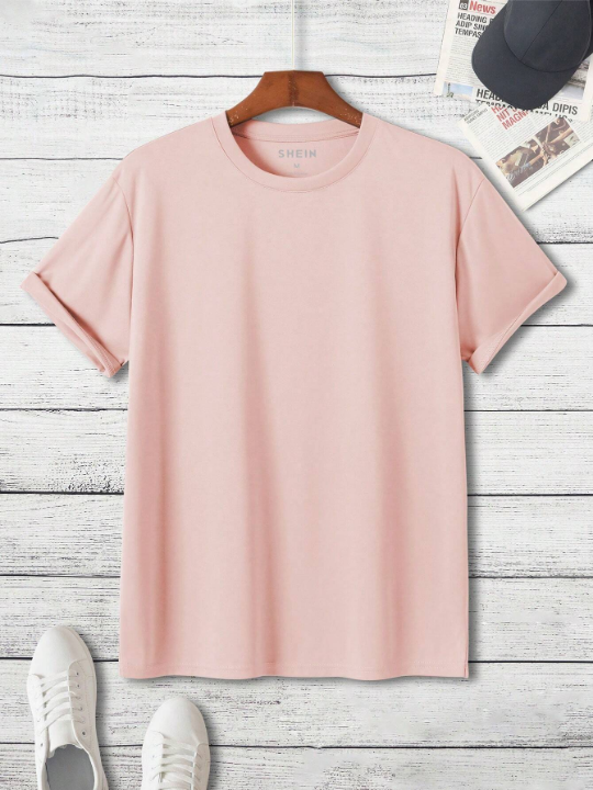 Men Solid Round Neck Tee