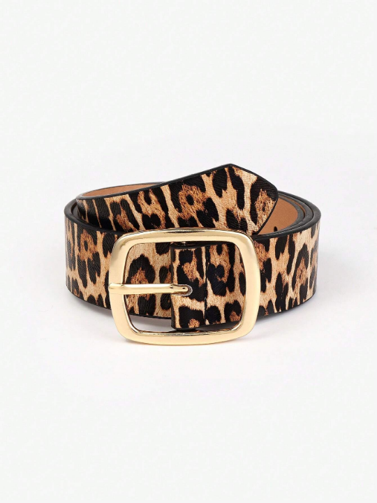 1pc Women Leopard Print Fashion Belt For Daily Decoration