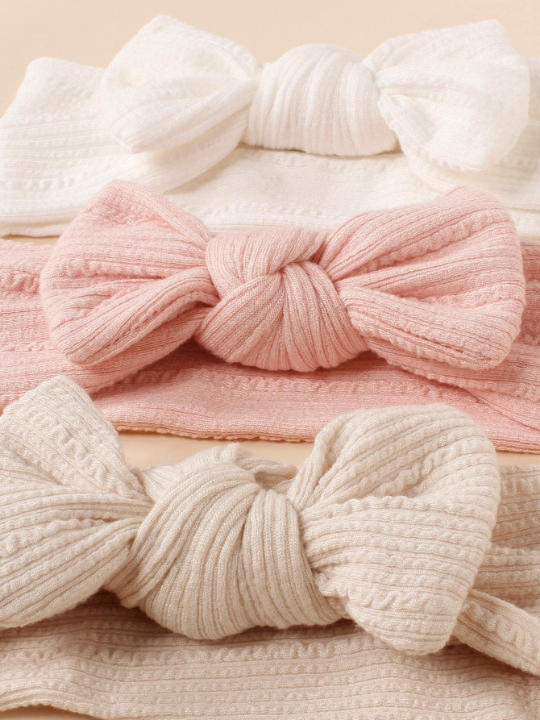 3pcs Baby Solid Knot Decor Headband