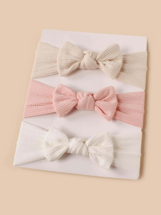 3pcs Baby Solid Knot Decor Headband