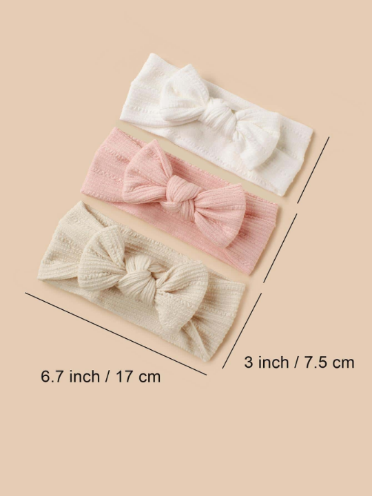 3pcs Baby Solid Knot Decor Headband