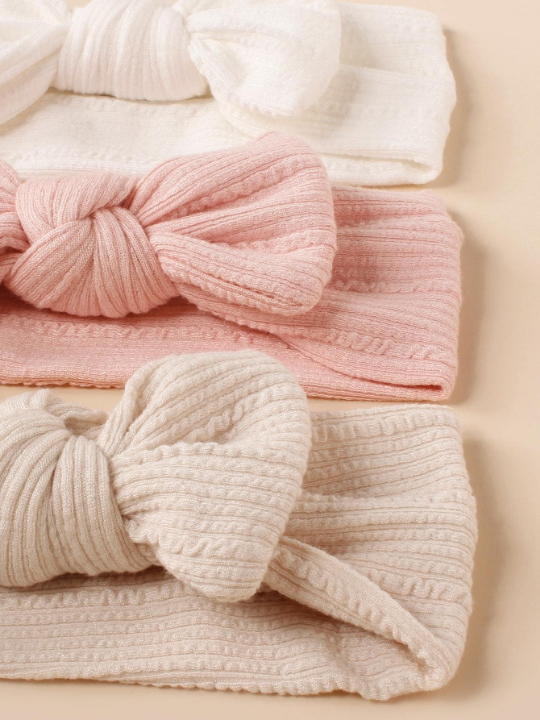 3pcs Baby Solid Knot Decor Headband