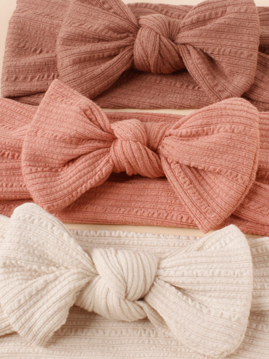 3pcs Baby Solid Knot Decor Headband