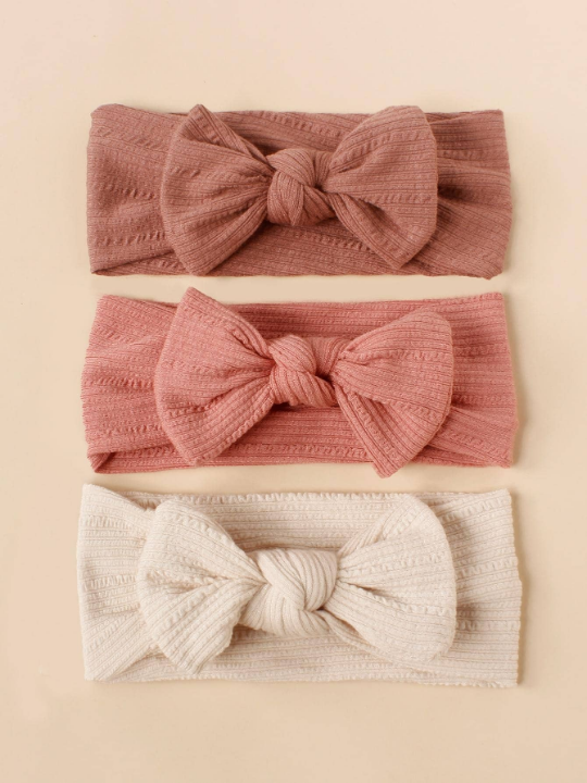 3pcs Baby Solid Knot Decor Headband