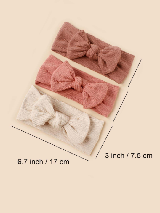 3pcs Baby Solid Knot Decor Headband