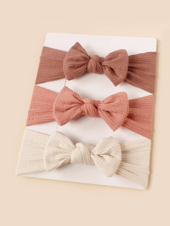 3pcs Baby Solid Knot Decor Headband