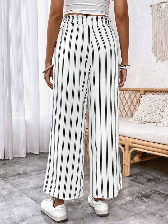 LUNE Striped Print Slant Pocket Pants