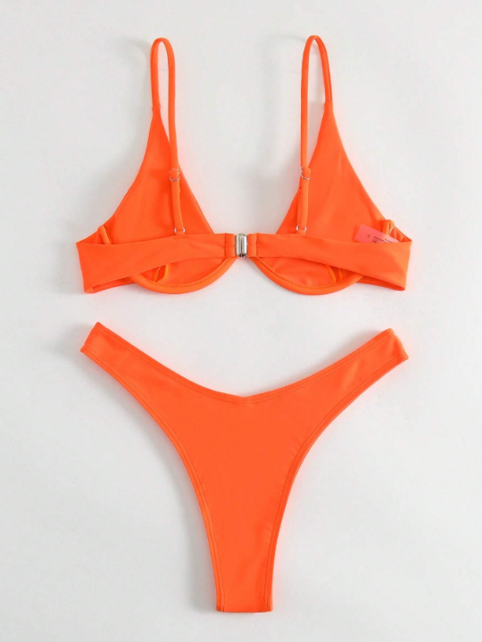 Swim Basics Underwire High Cut Bikini Swimsuit