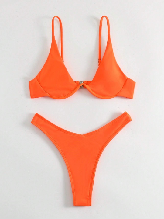 Swim Basics Underwire High Cut Bikini Swimsuit