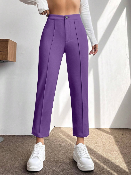 PETITE High Waist Seam Detail Pants