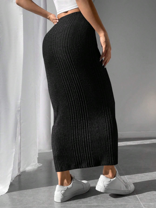 PETITE High Waist Solid Pencil Skirt