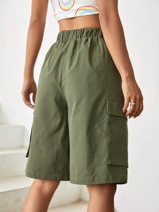 EZwear Flap Pocket Side Cargo Shorts