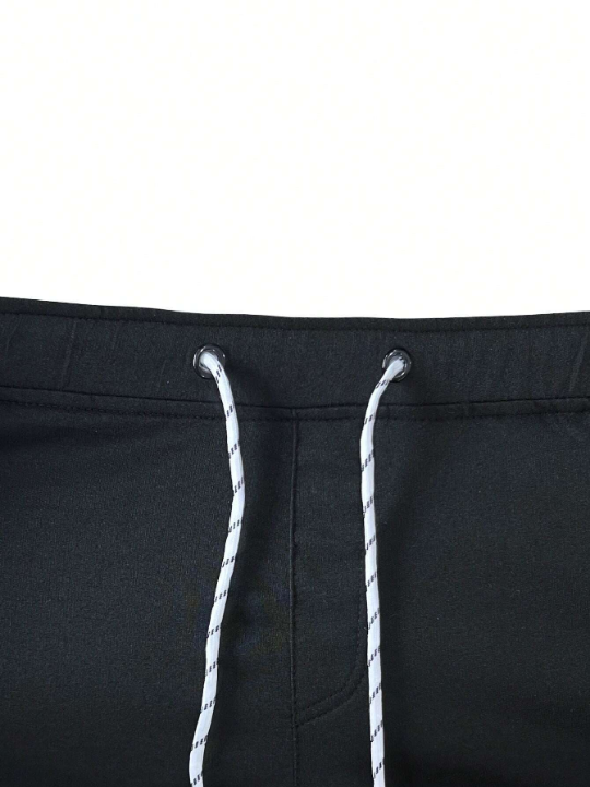 Manfinity Homme Men Letter Patched Drawstring Waist Sweatpants