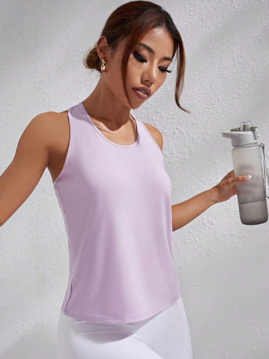 Yoga Basic Solid Racerback Sports Tank Top