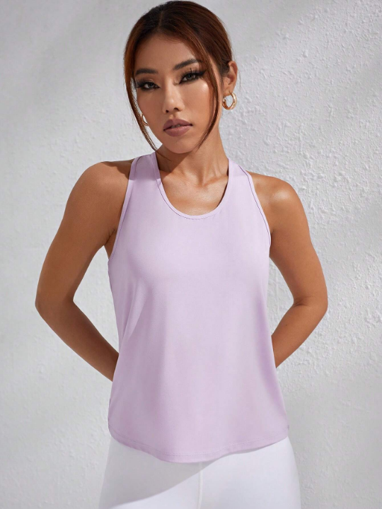 Yoga Basic Solid Racerback Sports Tank Top