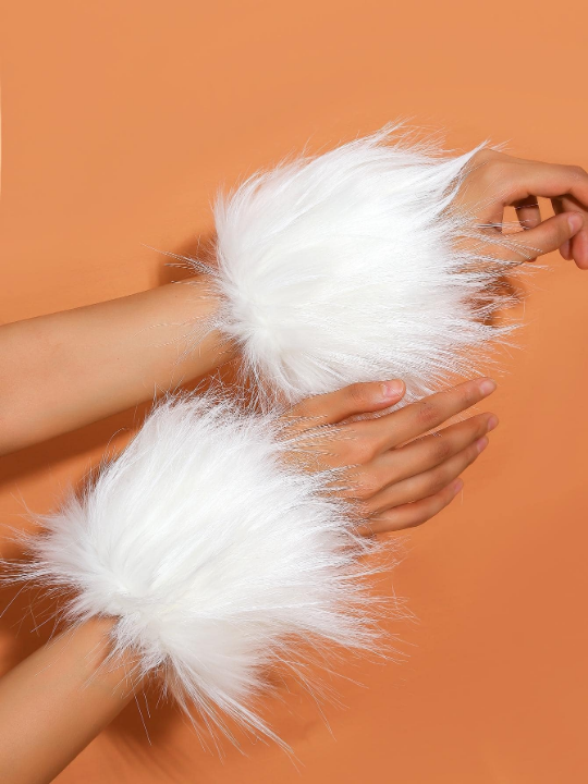 Solid Fluffy Fake Cuffs