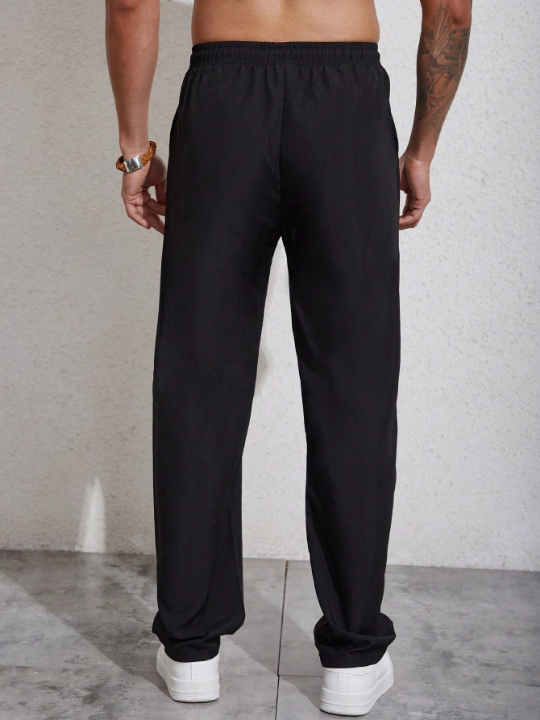 Manfinity Homme Men Letter Patched Detail Drawstring Waist Pants