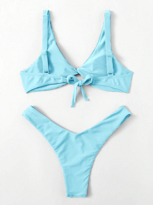 Swim Basics Twist High Cut Bikini Swimsuit