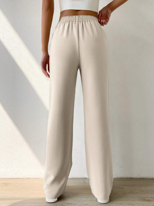 EZwear Solid Elastic Waist Pants