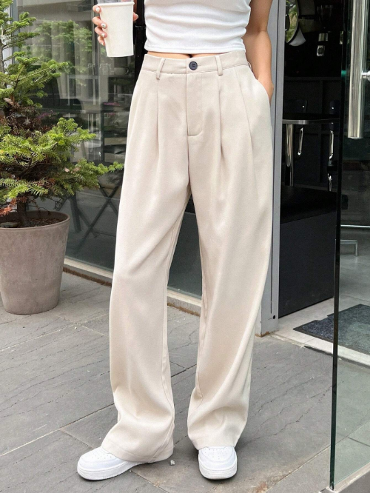 DAZY High Waist Plicated Detail Pants