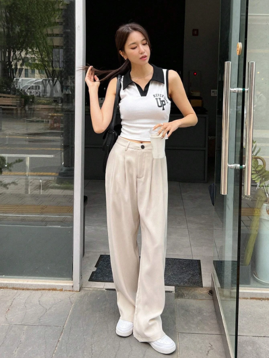 DAZY High Waist Plicated Detail Pants