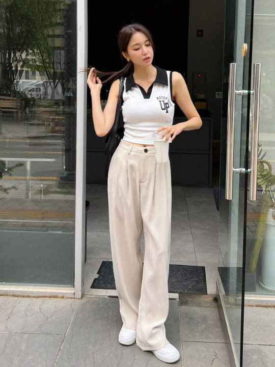 DAZY High Waist Plicated Detail Pants