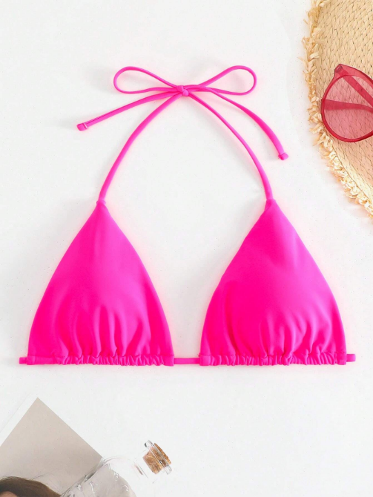 Swim Basics Halter Triangle Bikini Top