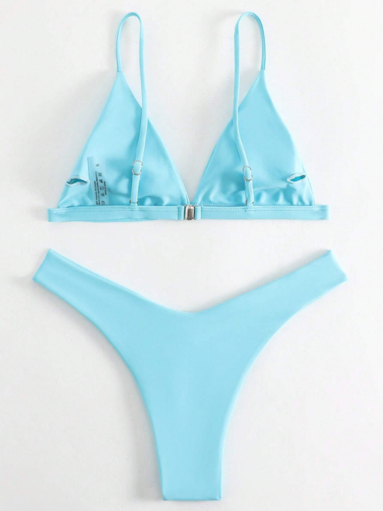 Swim Basics Triangle High Cut Bikini Swimsuit