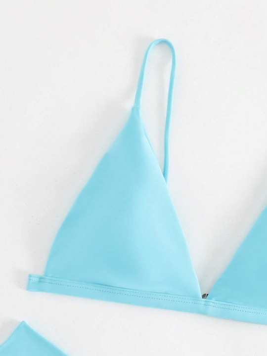 Swim Basics Triangle High Cut Bikini Swimsuit