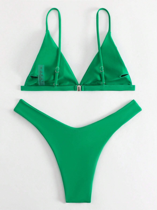 Swim Basics Triangle High Cut Bikini Swimsuit