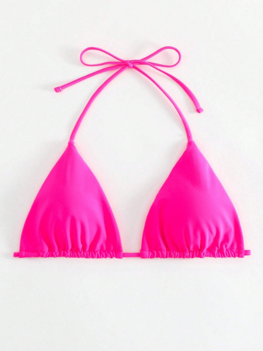 Swim Basics Halter Triangle Bikini Top