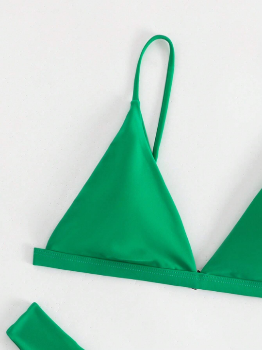 Swim Basics Triangle High Cut Bikini Swimsuit